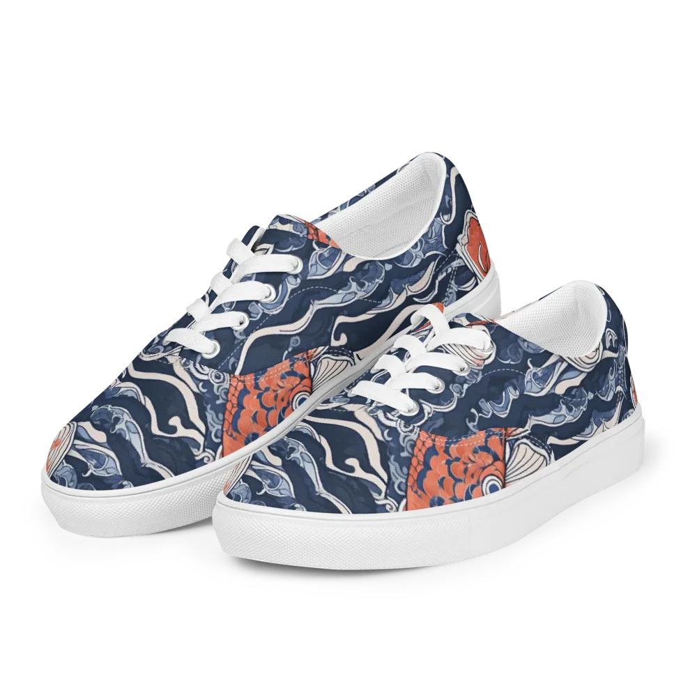 Vermilion Tide on Men's Lace-Up Canvas Shoes — Left Front
