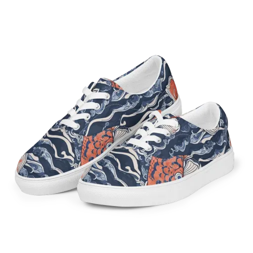 Vermilion Tide on a Men's Lace-Up Canvas Shoes