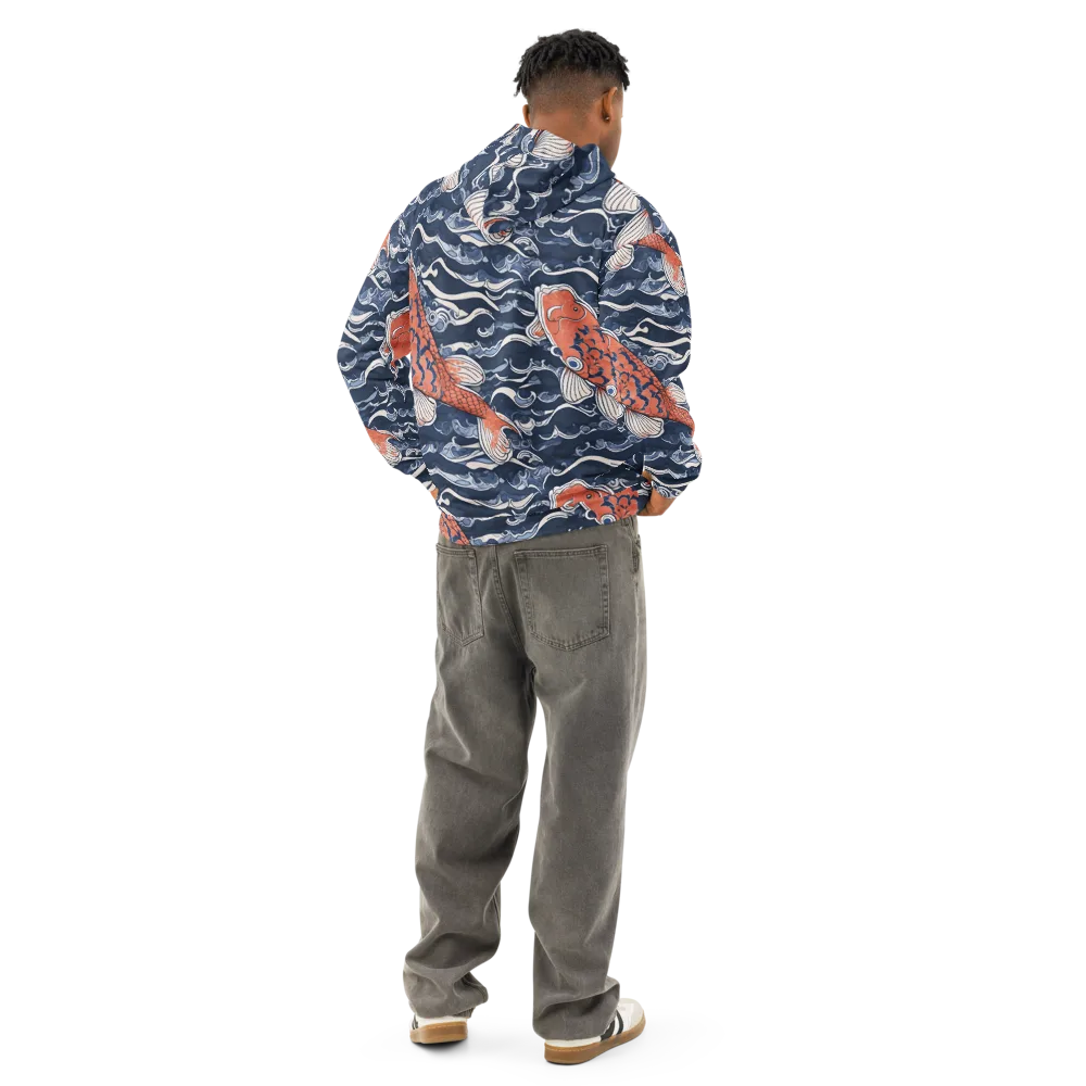 Vermilion Tide on Cotton Hoodie — Back