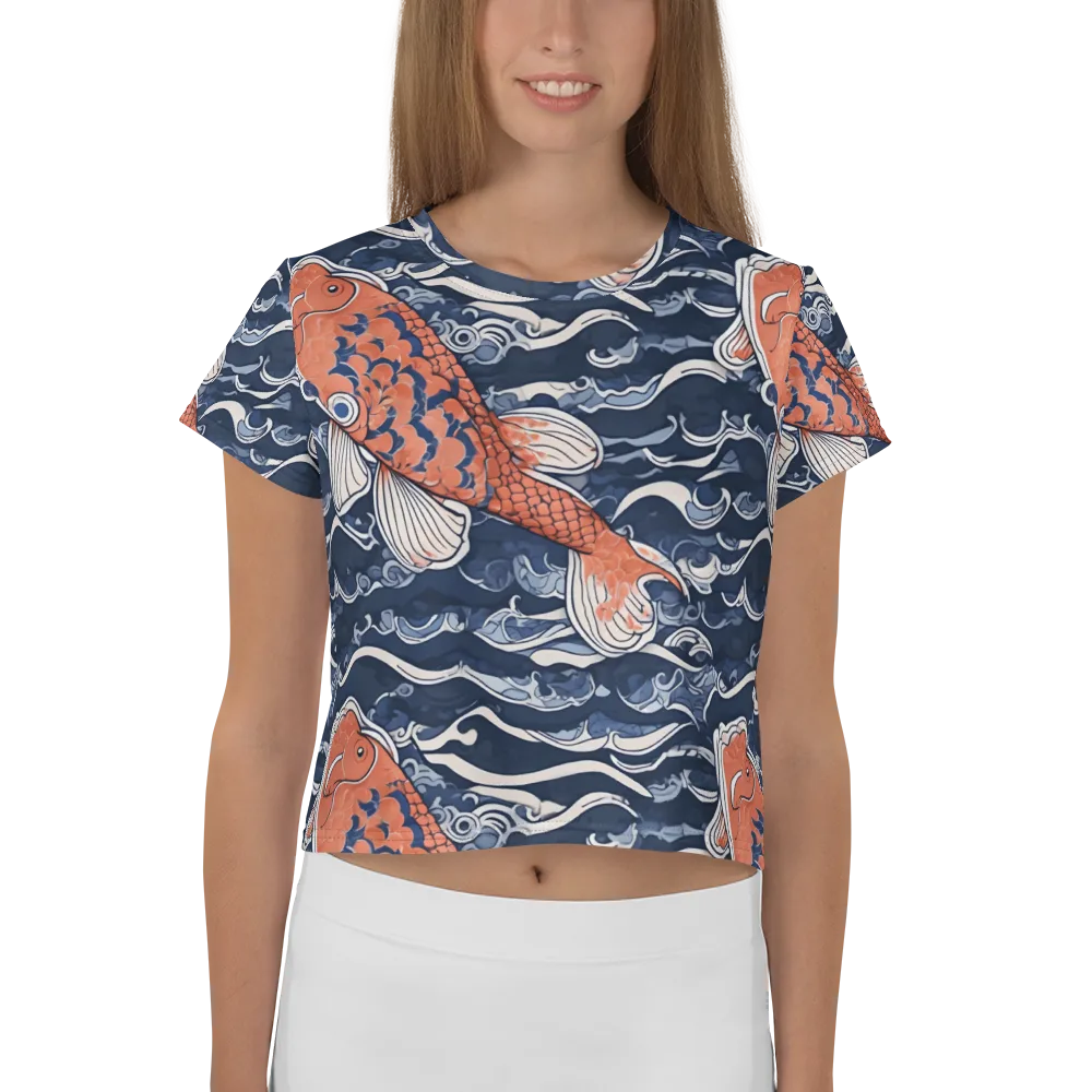 Vermilion Tide on Crop Tee — Front
