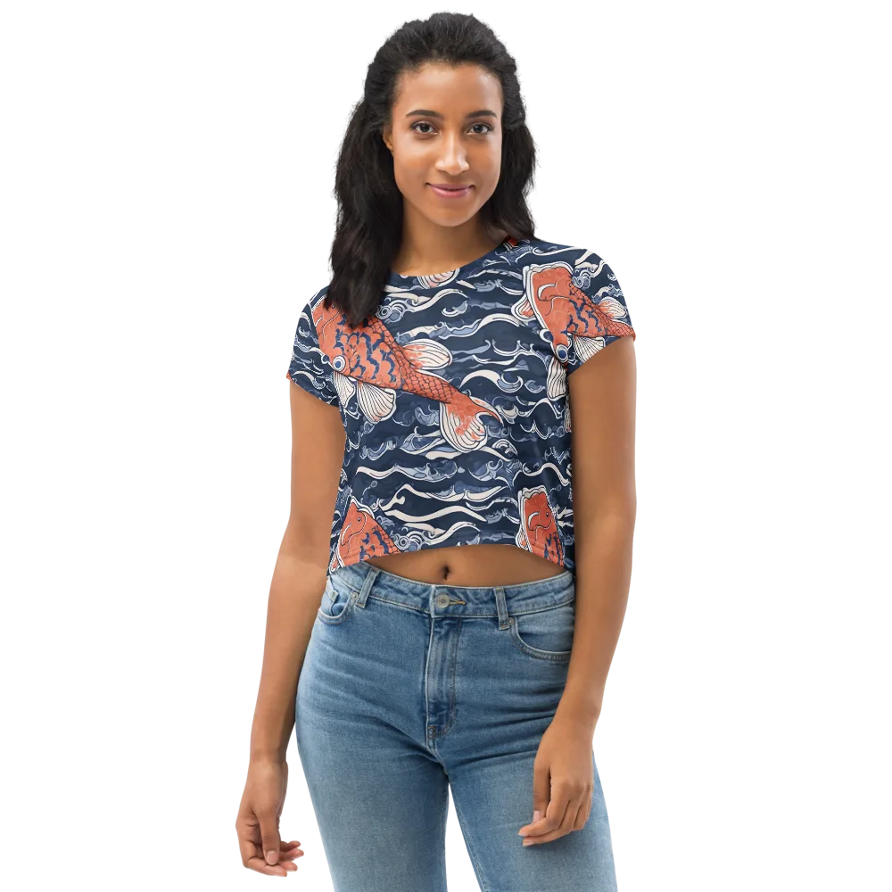 Vermilion Tide on Crop Tee — Front