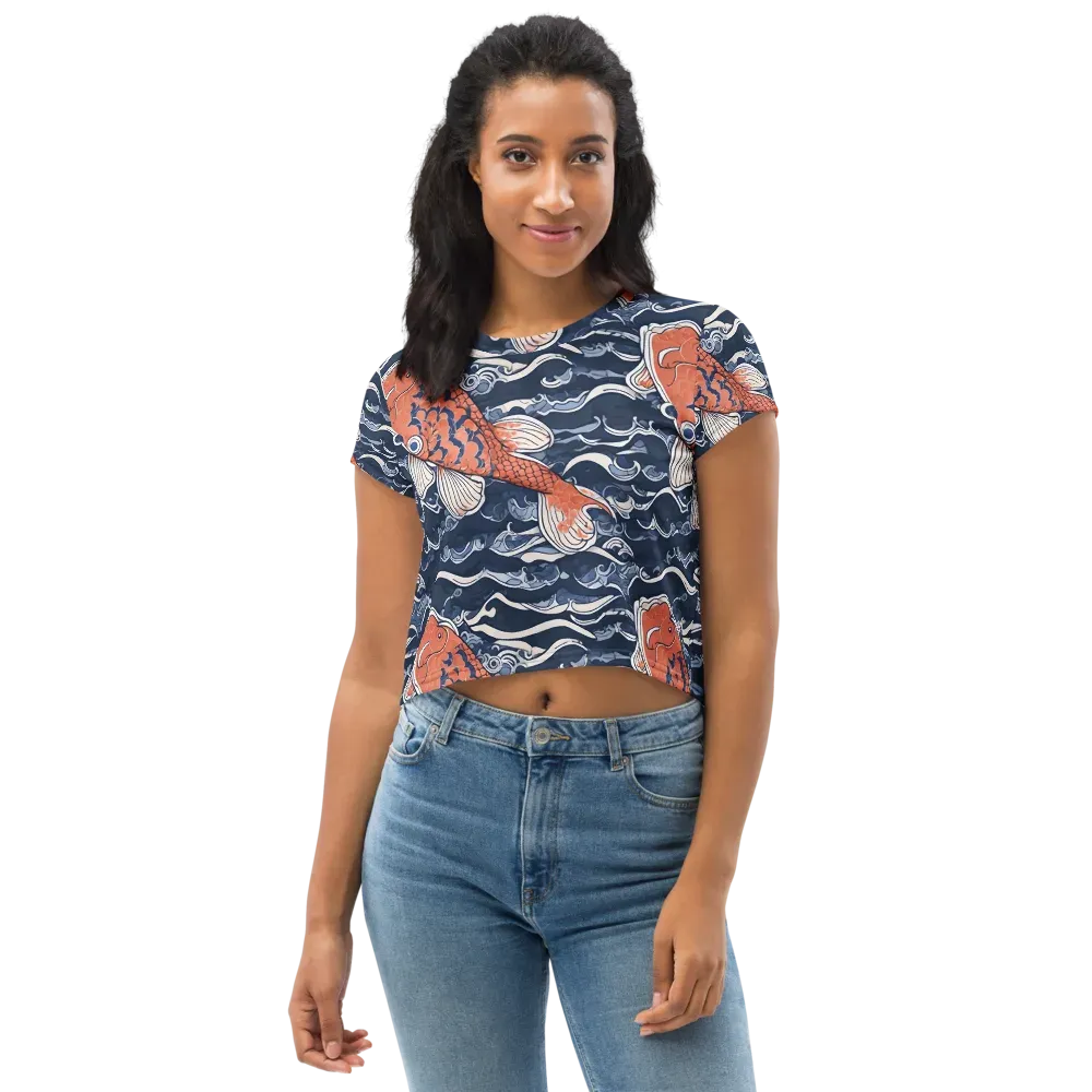 Vermilion Tide on Crop Tee — Front