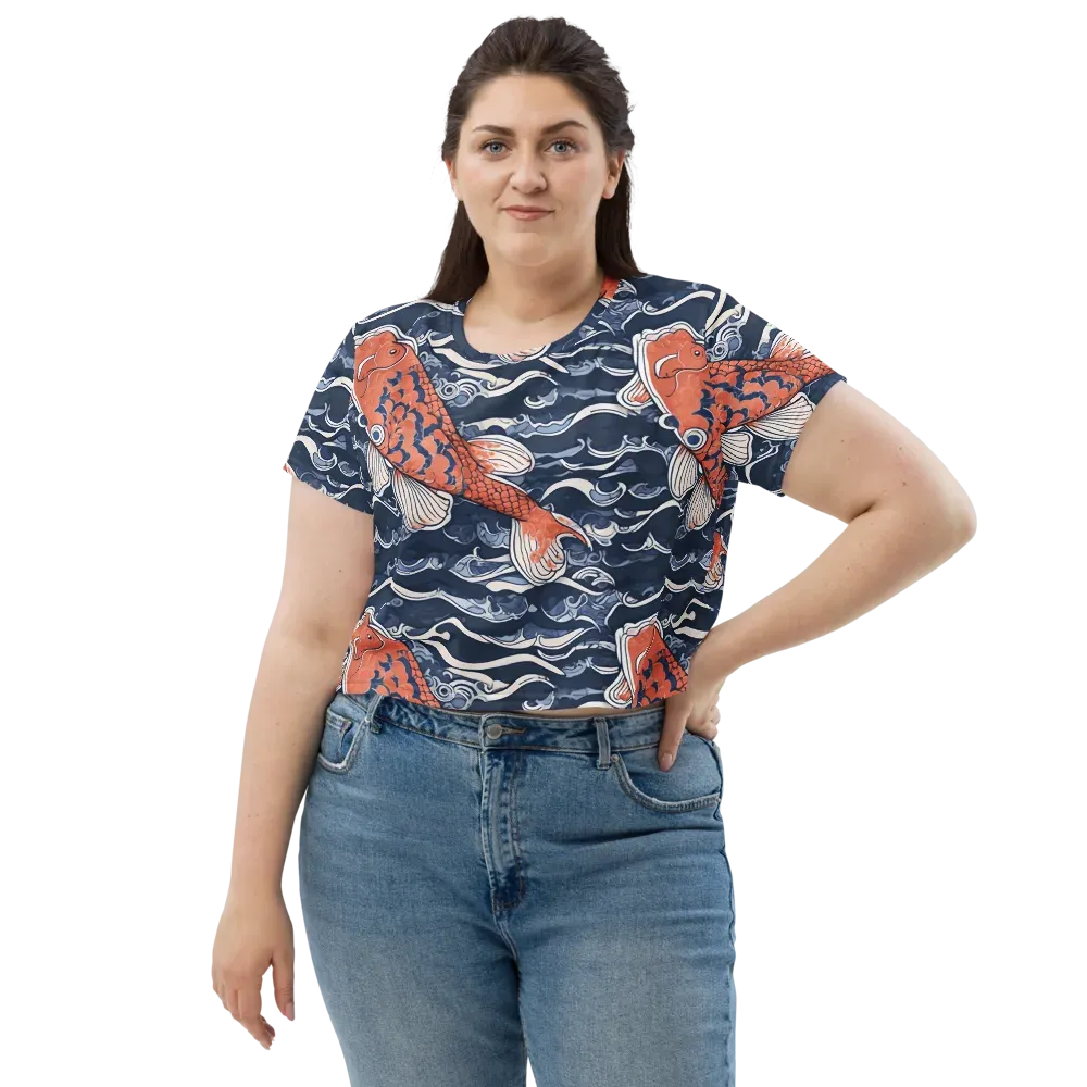 Vermilion Tide on Crop Tee — Front