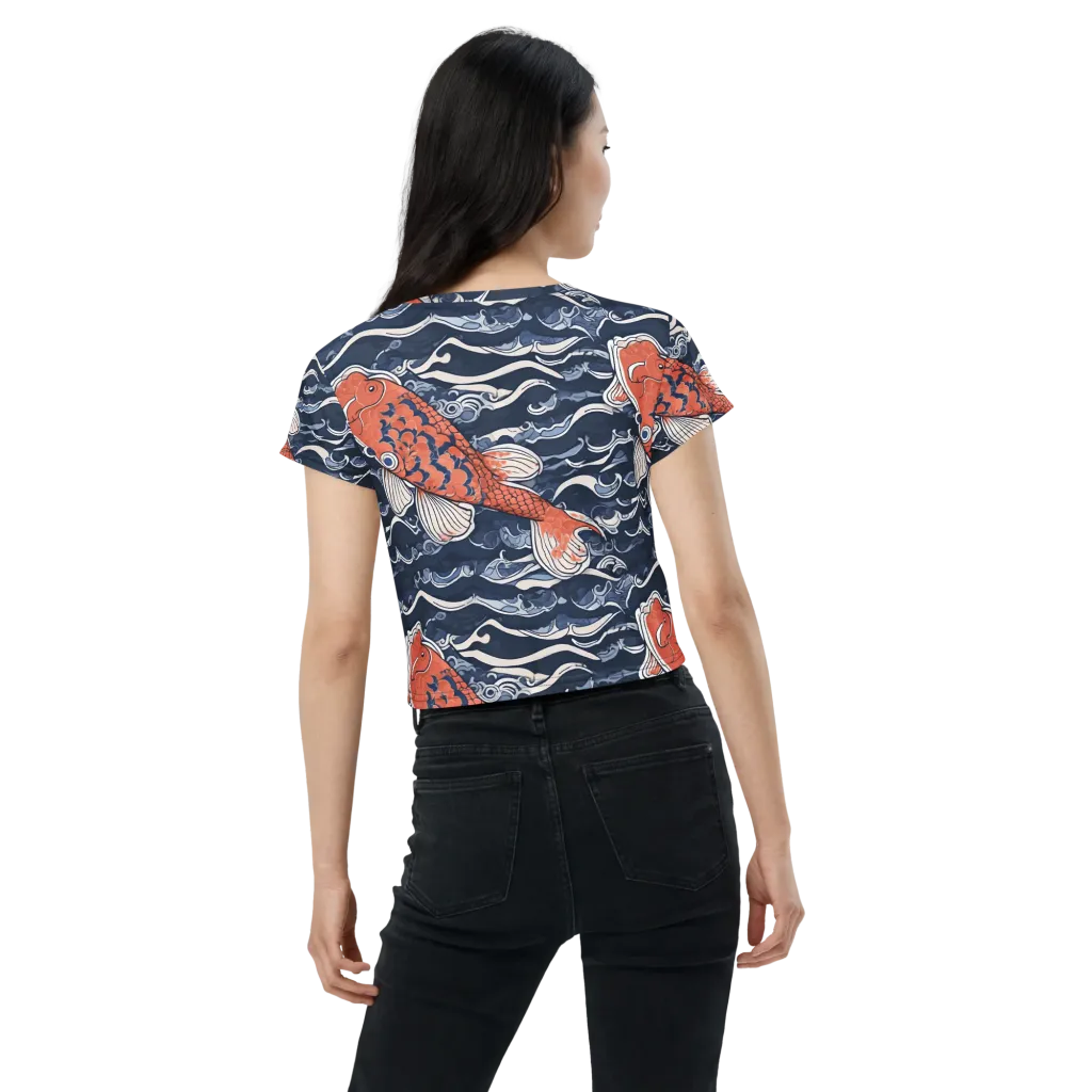 Vermilion Tide on Crop Tee — Back
