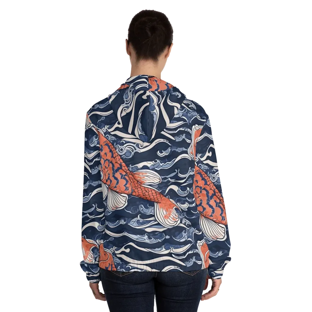 Vermilion Tide on Women's Full-Zip Hoodie — Back On Person