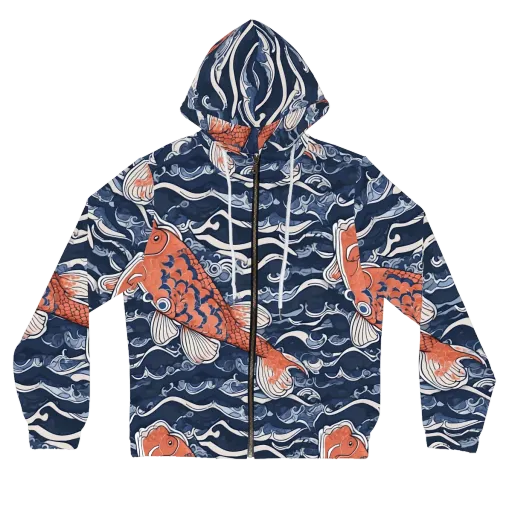Vermilion Tide on a Women's Full-Zip Hoodie