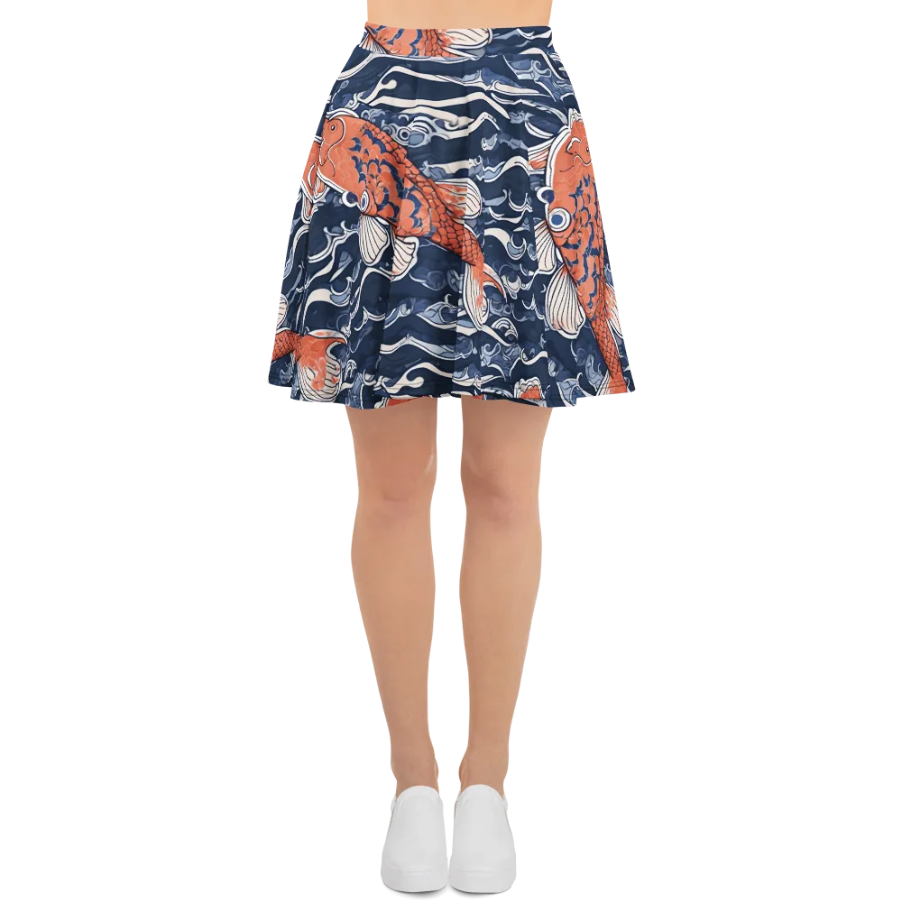 Vermilion Tide on Skater Skirt — Front
