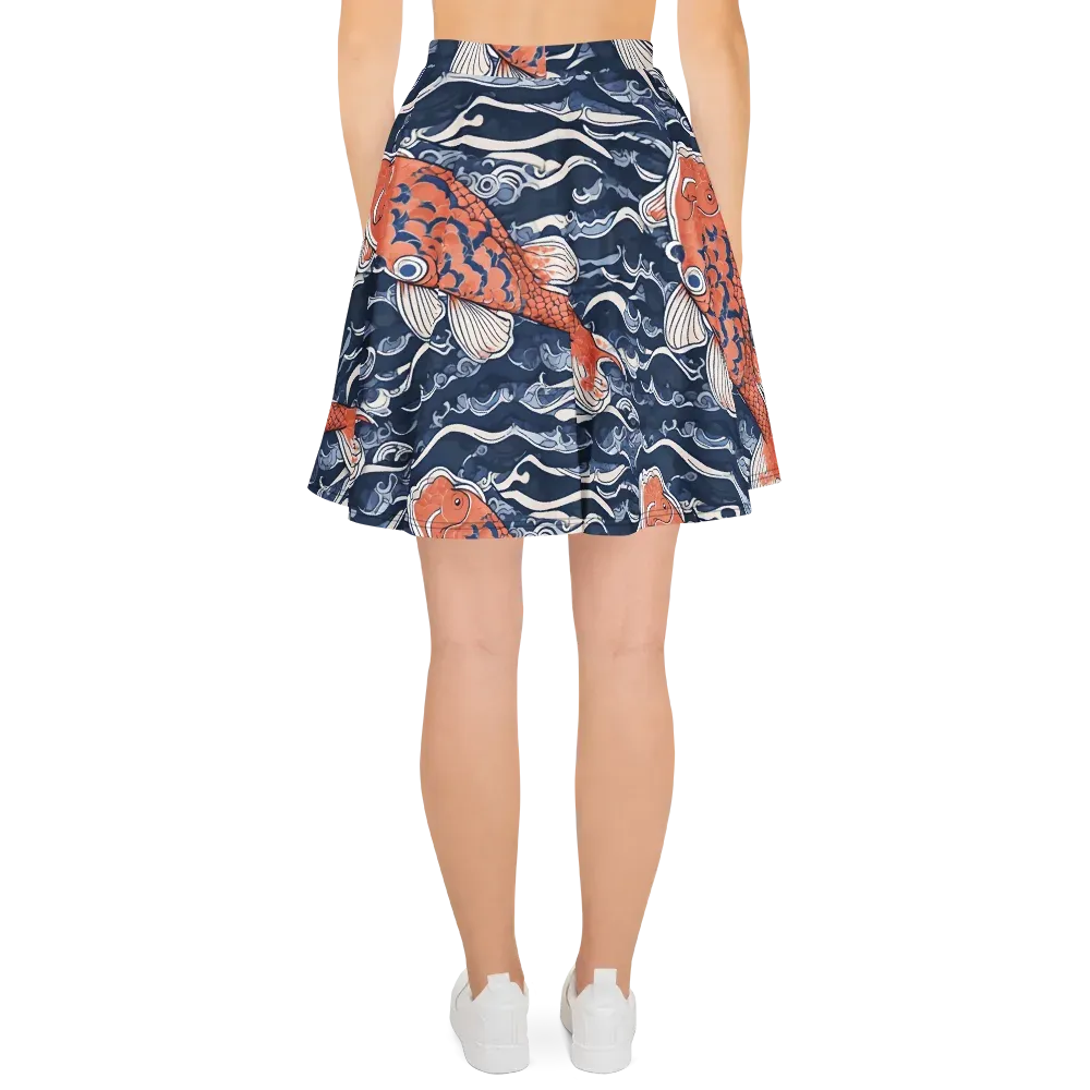 Vermilion Tide on Skater Skirt — Back