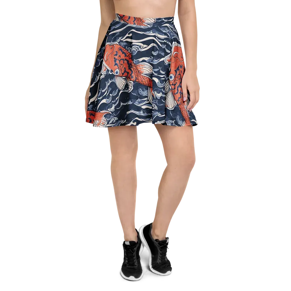 Vermilion Tide on Skater Skirt — Front