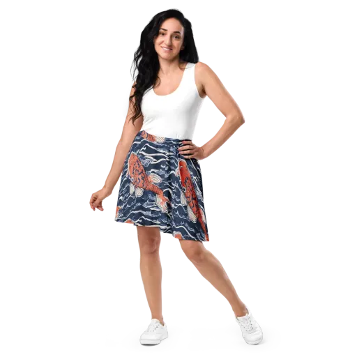 Vermilion Tide on a Skater Skirt