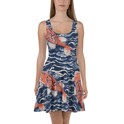 Vermilion Tide on a Skater Dress