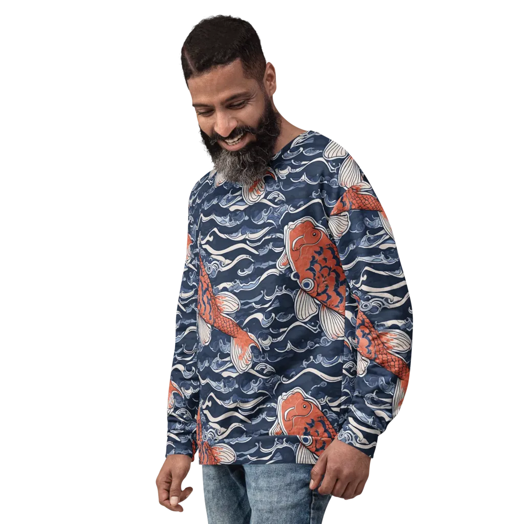 Vermilion Tide on Sweatshirt — Left Front