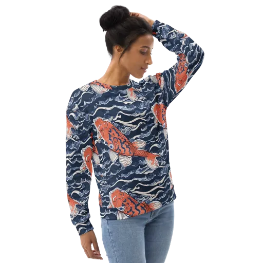 Vermilion Tide on a Sweatshirt