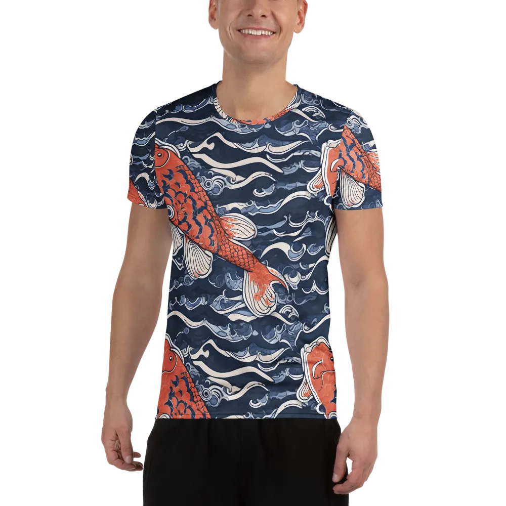 Vermilion Tide on Men's Athletic T-Shirt — Front