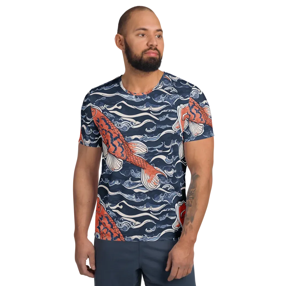 Vermilion Tide on Men's Athletic T-Shirt — Front