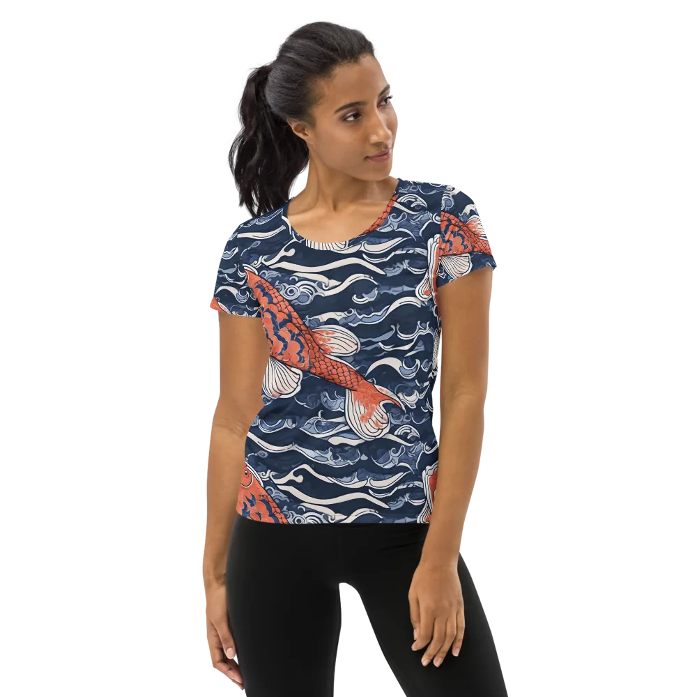 Vermilion Tide on Women's Athletic T-Shirt — Front
