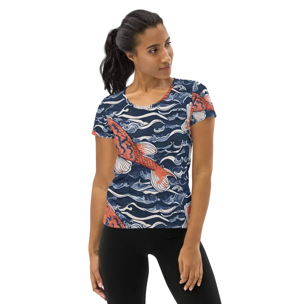 Vermilion Tide on Women's Athletic T-Shirt — Front