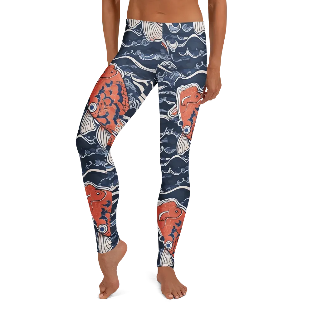 Vermilion Tide on Leggings — Front