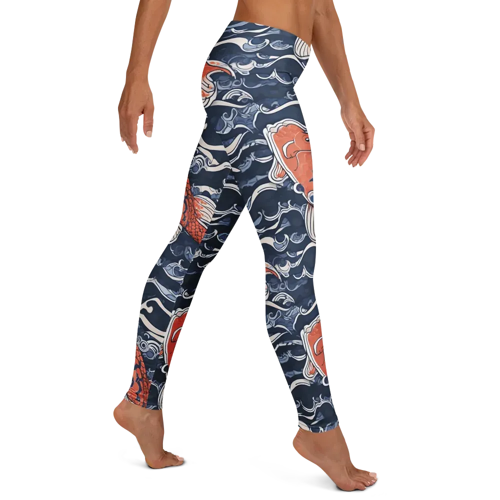 Vermilion Tide on Leggings — Right