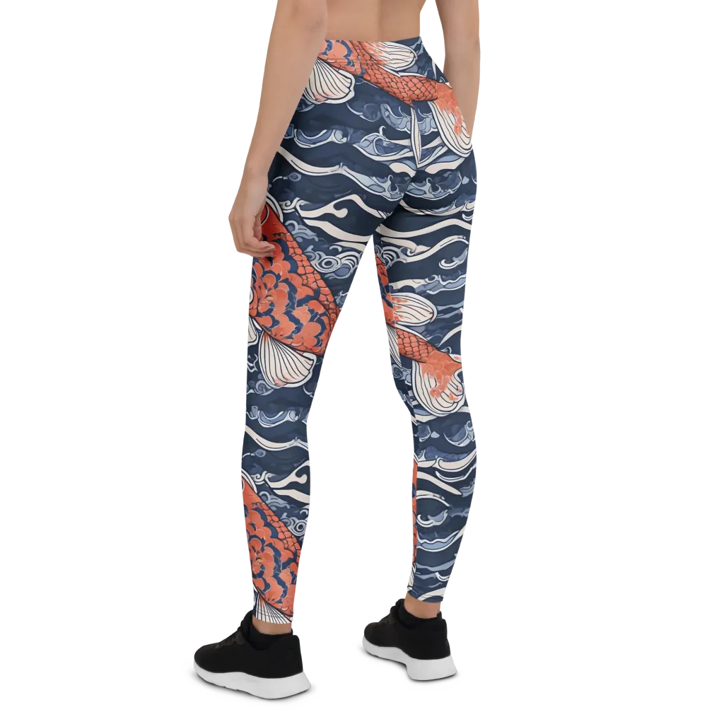 Vermilion Tide on Leggings — Back