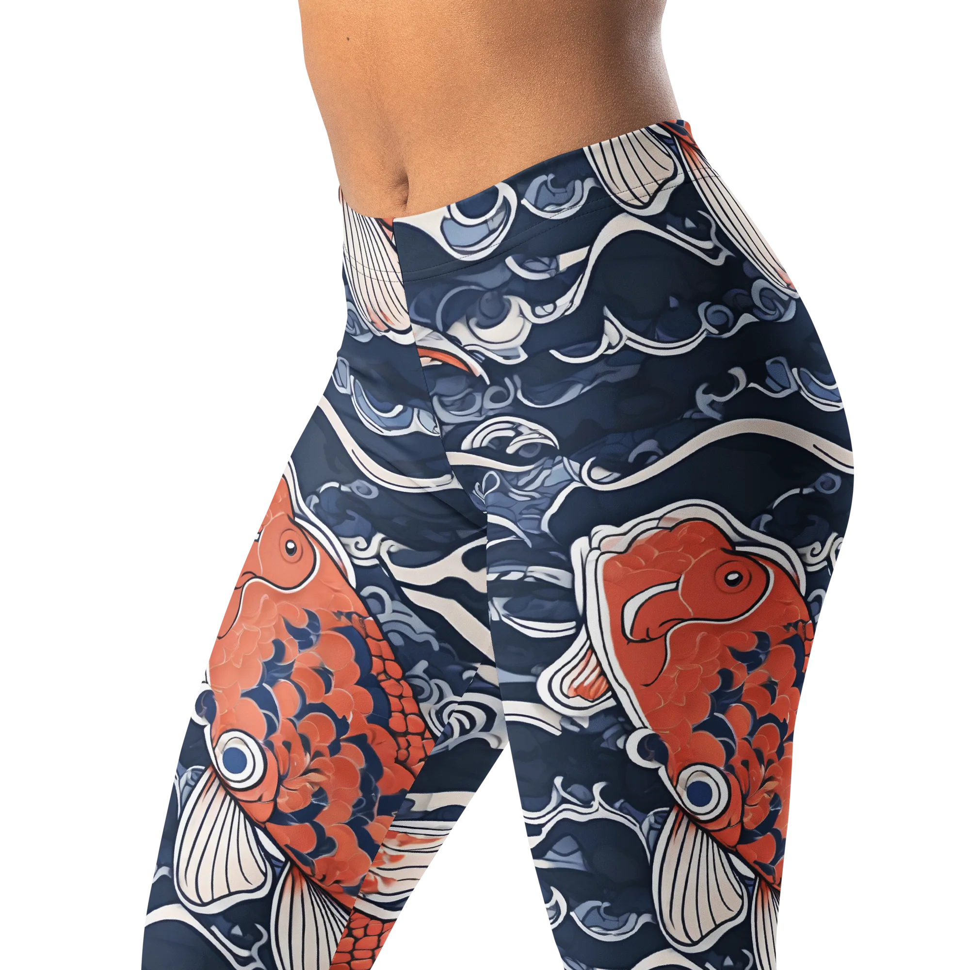 Vermilion Tide on Leggings — Left Front