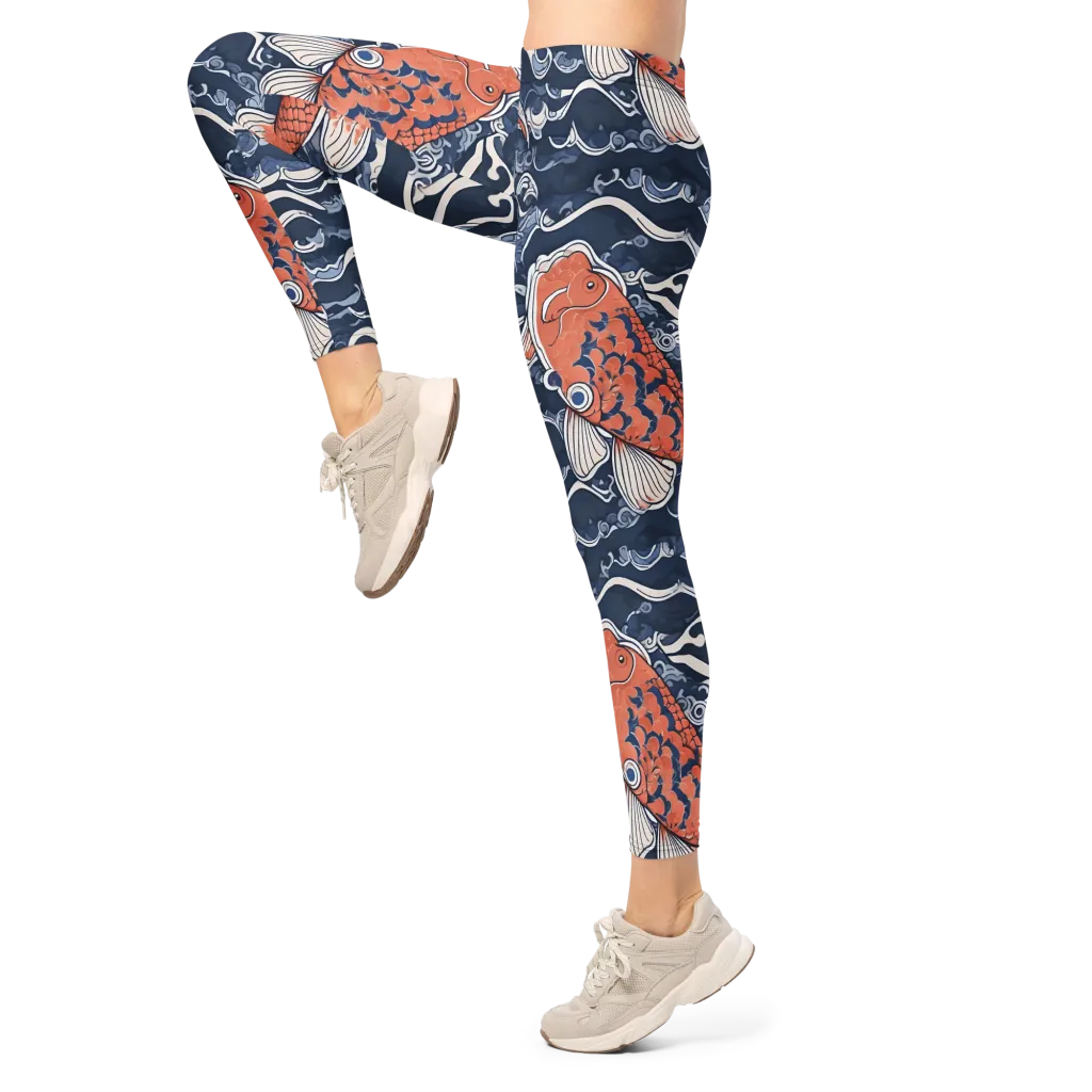 Vermilion Tide on Leggings — Left