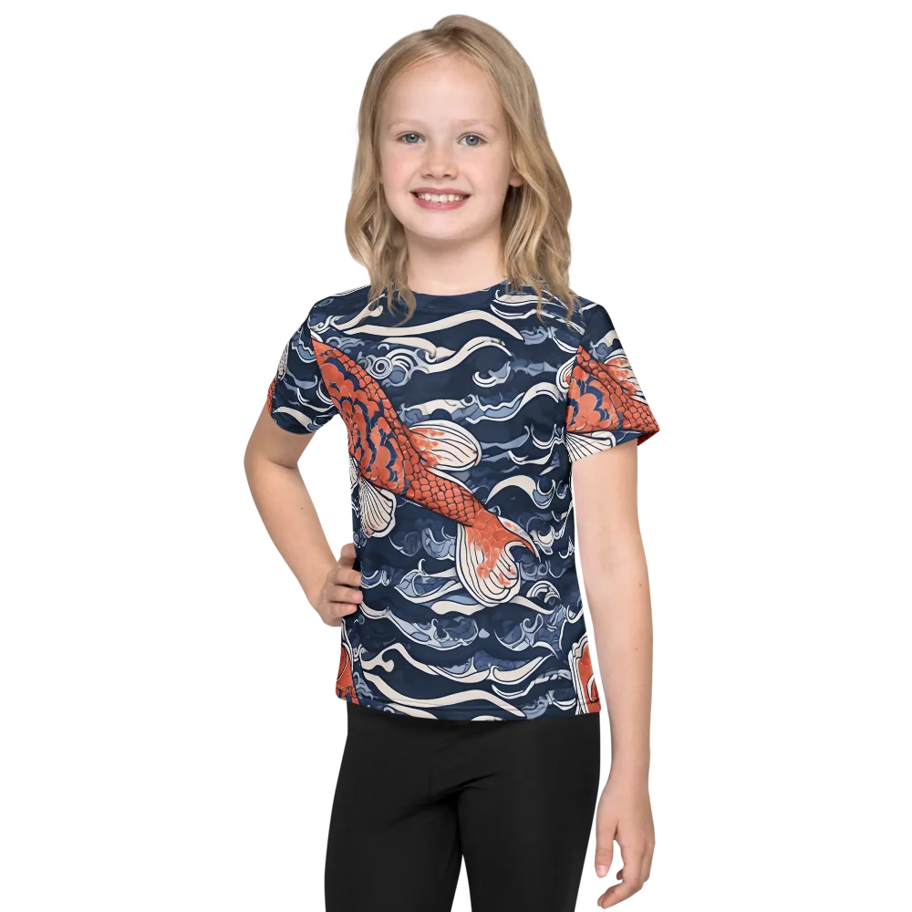 Vermilion Tide on Kids Crew Neck T-Shirt — Front