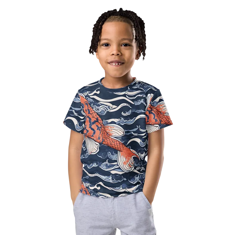 Vermilion Tide on Kids Crew Neck T-Shirt — Front