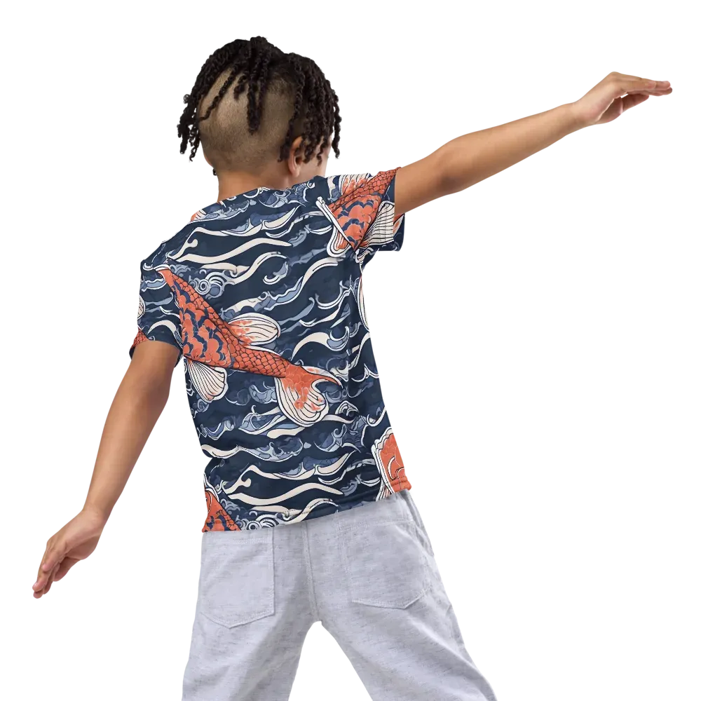 Vermilion Tide on Kids Crew Neck T-Shirt — Back