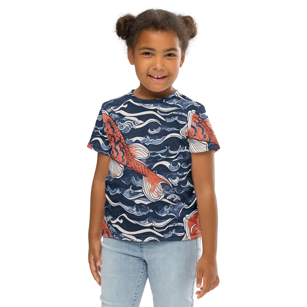 Vermilion Tide on Kids Crew Neck T-Shirt — Front