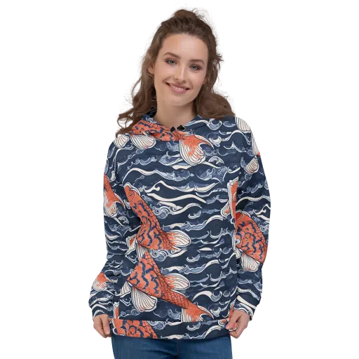 Vermilion Tide on a Hoodie