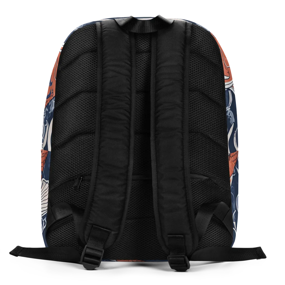 Vermilion Tide on Minimalist Backpack — Back