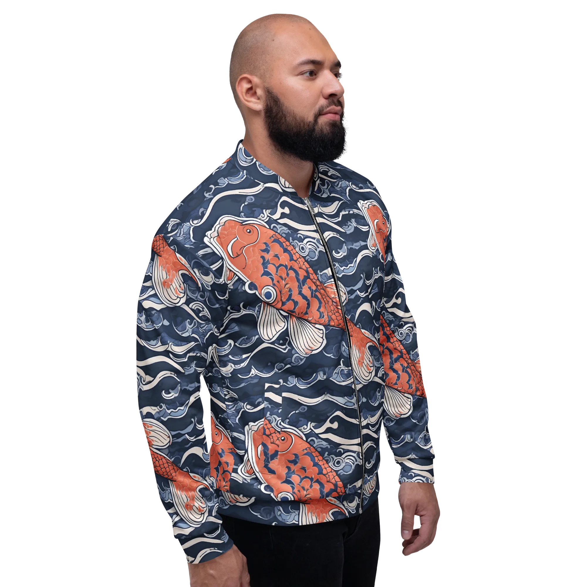 Vermilion Tide on Bomber Jacket — Right