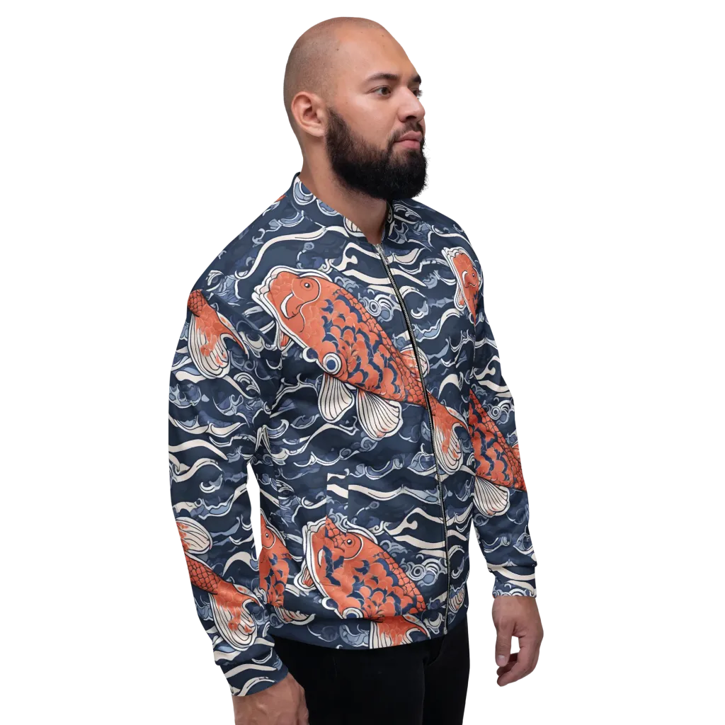 Vermilion Tide on Bomber Jacket — Right