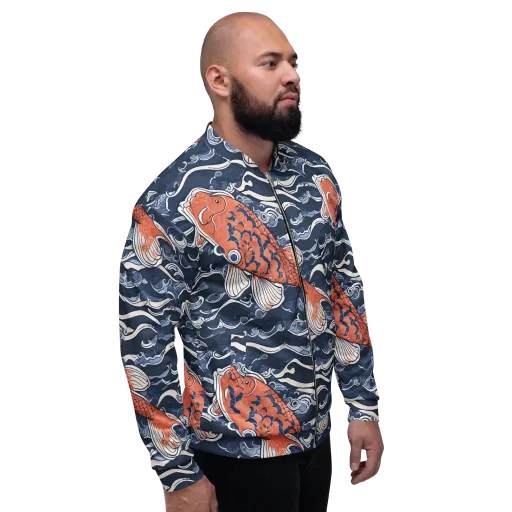Vermilion Tide on a Bomber Jacket