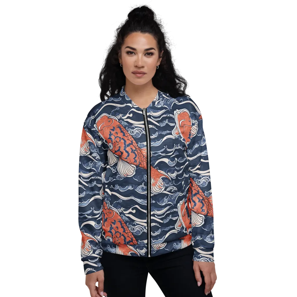 Vermilion Tide on Bomber Jacket — Front