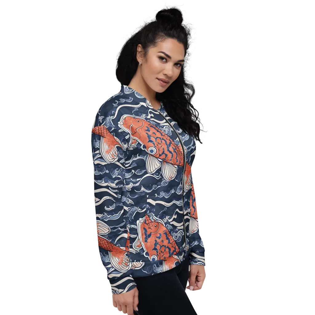 Vermilion Tide on Bomber Jacket — Right