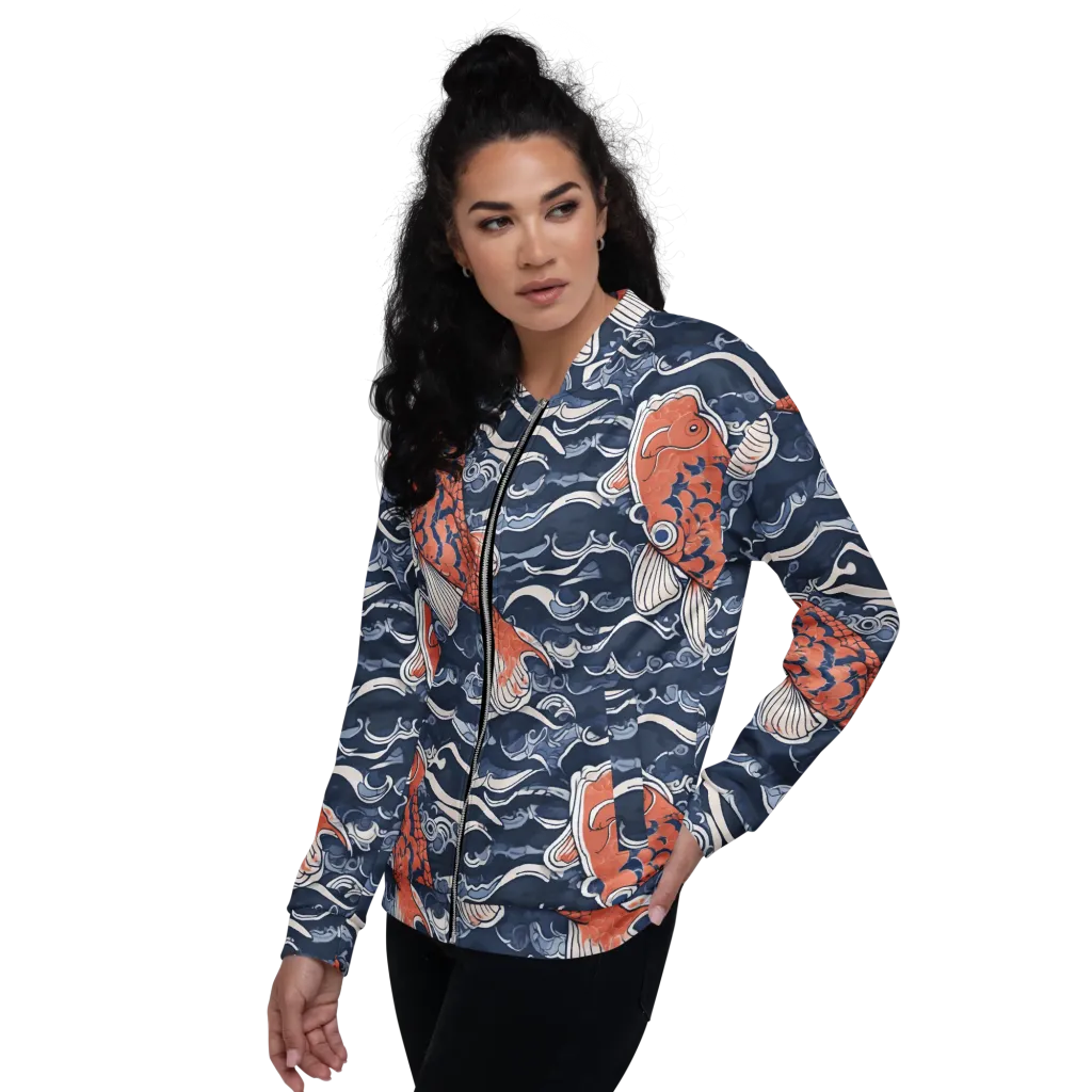Vermilion Tide on Bomber Jacket — Left