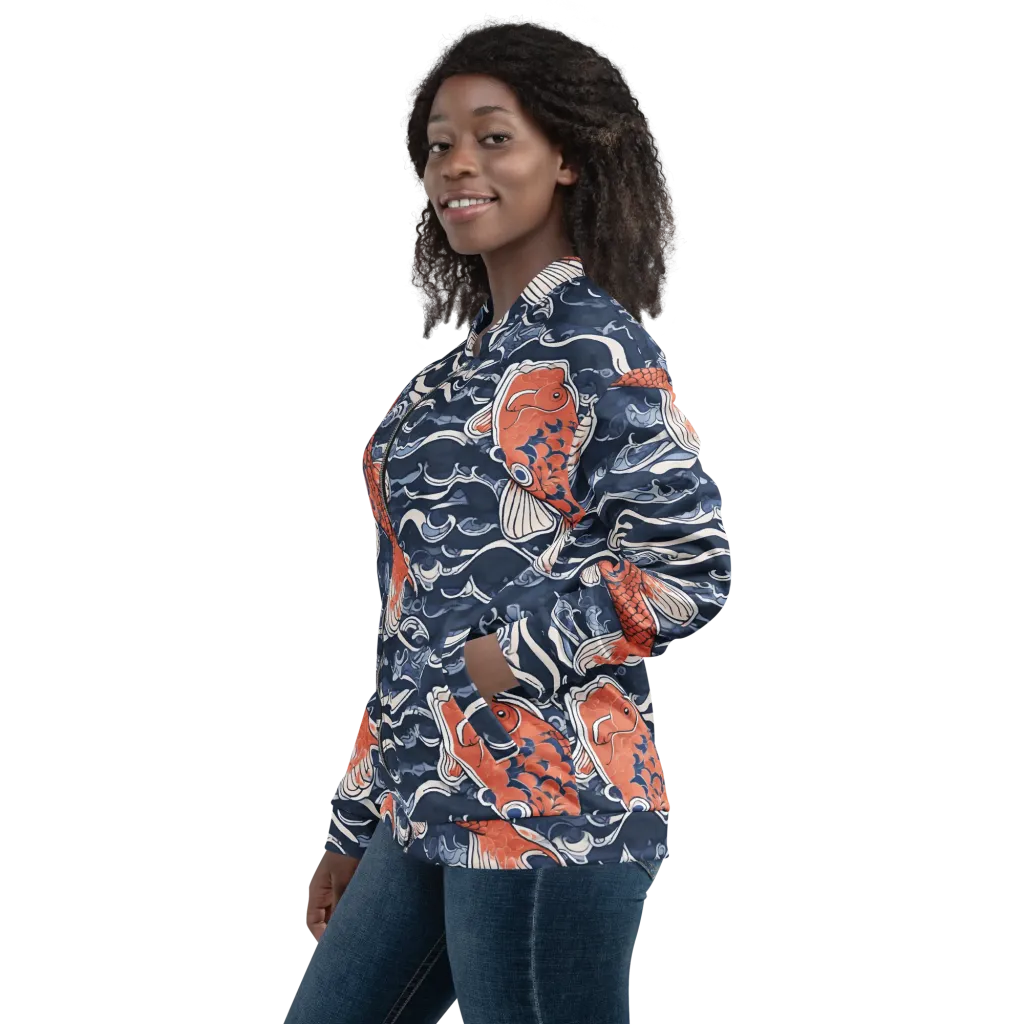 Vermilion Tide on Bomber Jacket — Left