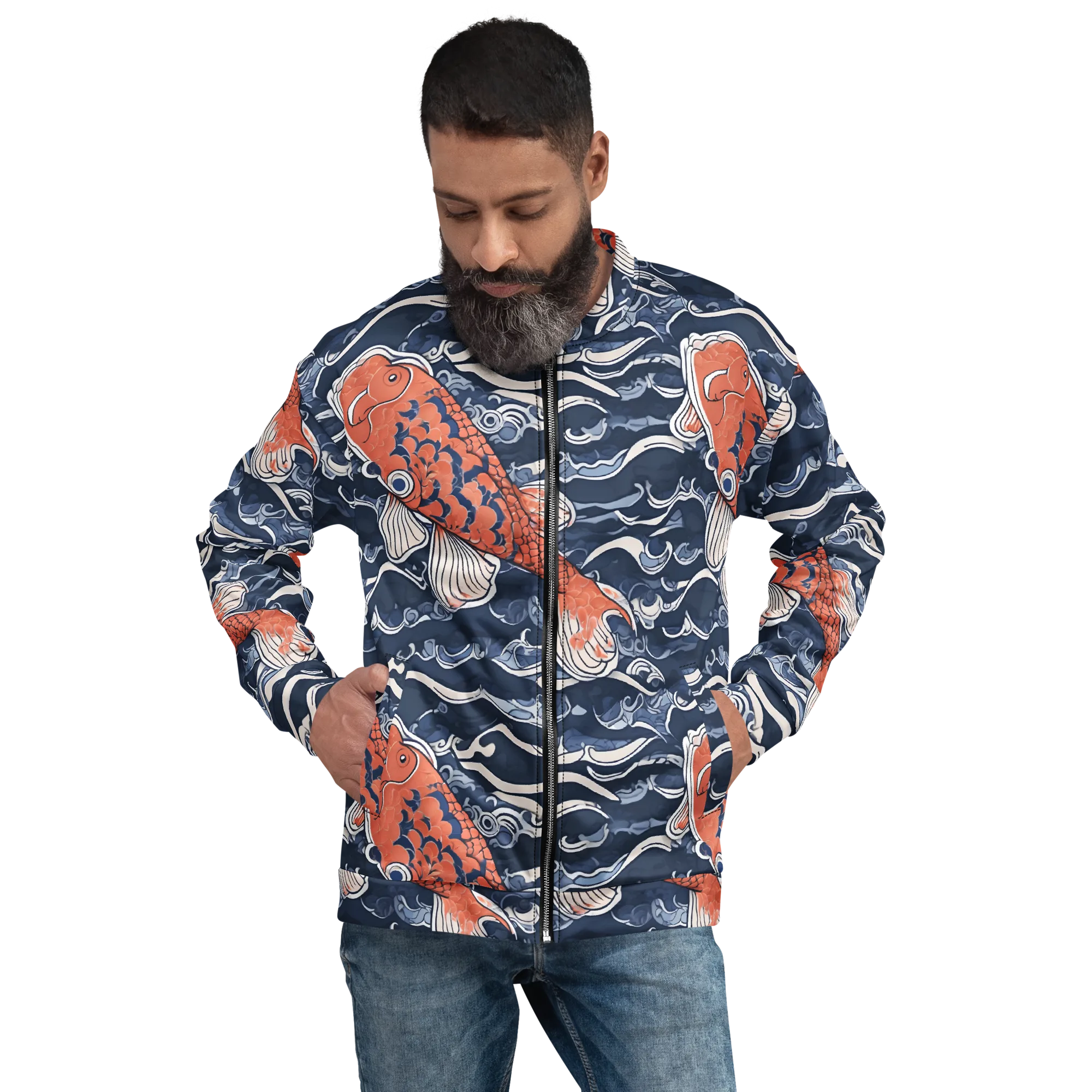 Vermilion Tide on Bomber Jacket — Front