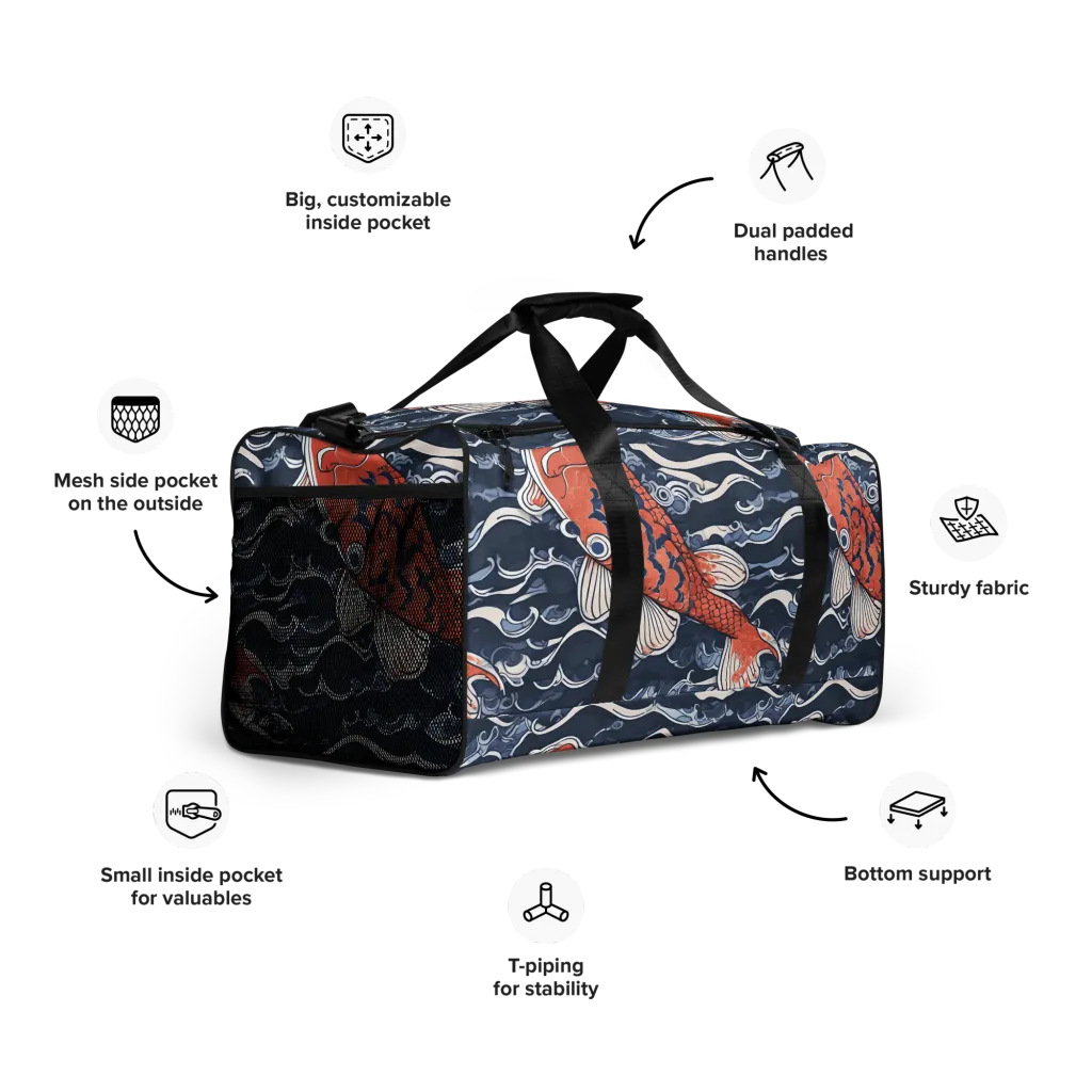 Vermilion Tide on Duffle Bag — Right Front