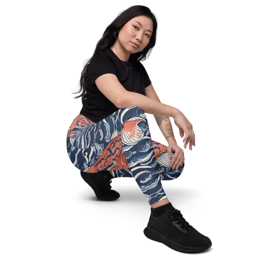 Vermilion Tide Leggings with Pockets on model