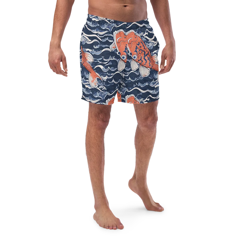 Vermilion Tide on Swim Trunks — Front