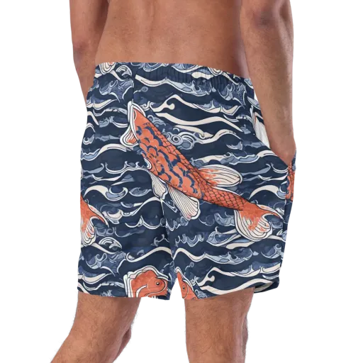 Vermilion Tide on a Swim Trunks