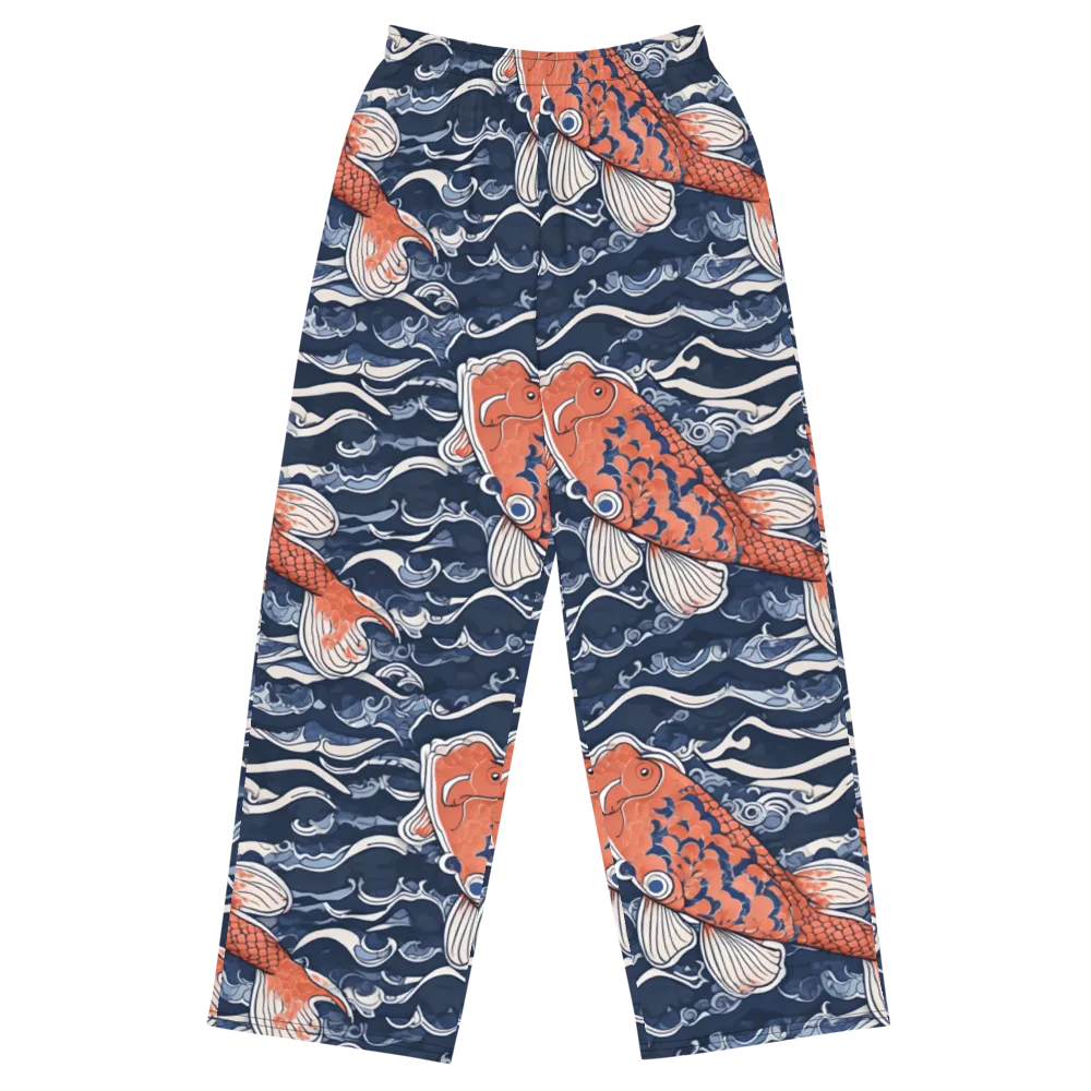 Vermilion Tide on Wide-Leg Pants — Front