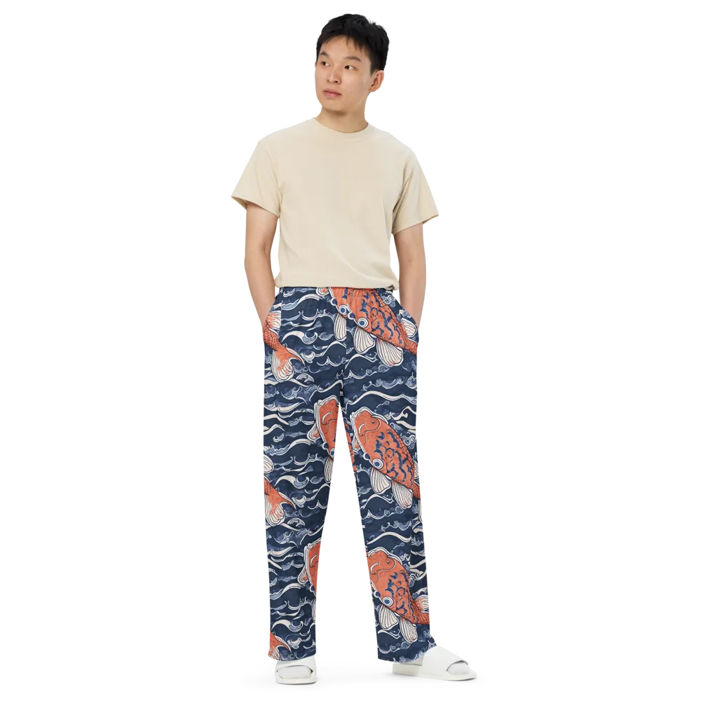 Vermilion Tide on Wide-Leg Pants — Front