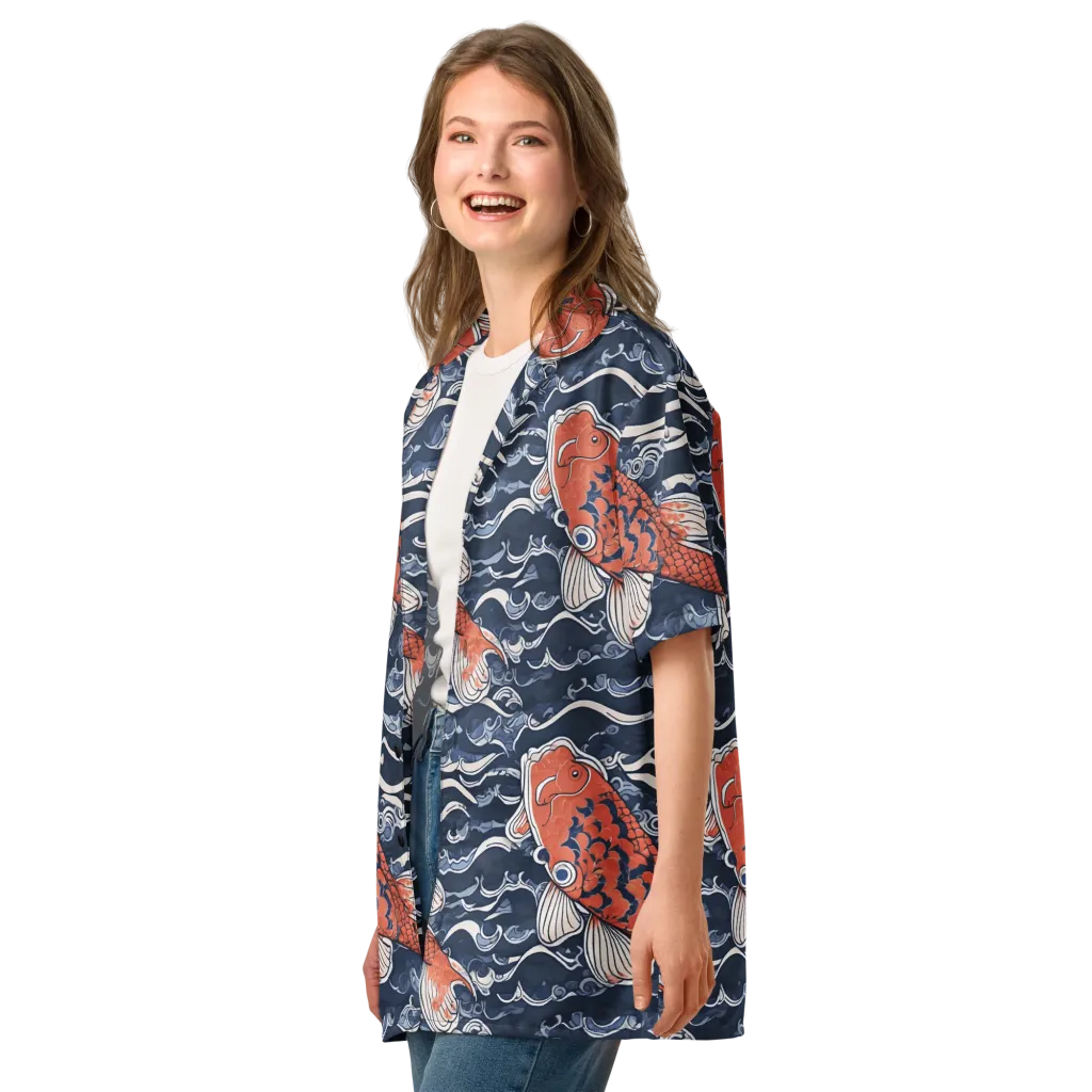 Vermilion Tide on Button Shirt — Left Front