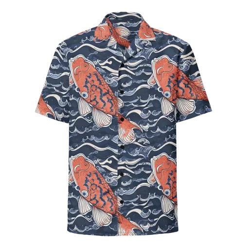 Vermilion Tide on a Button Shirt