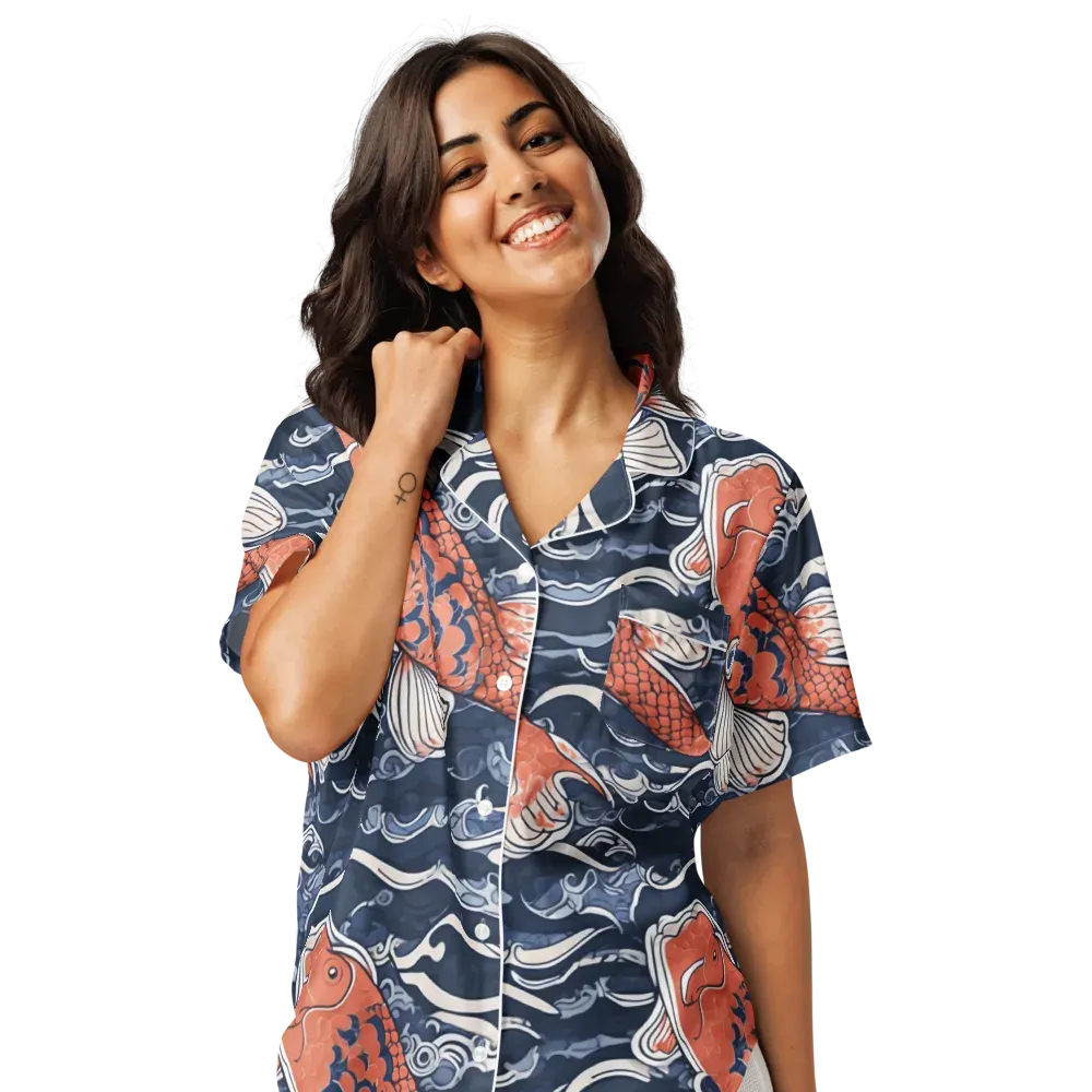 Vermilion Tide on Women's Short Sleeve Pajama Top — Front
