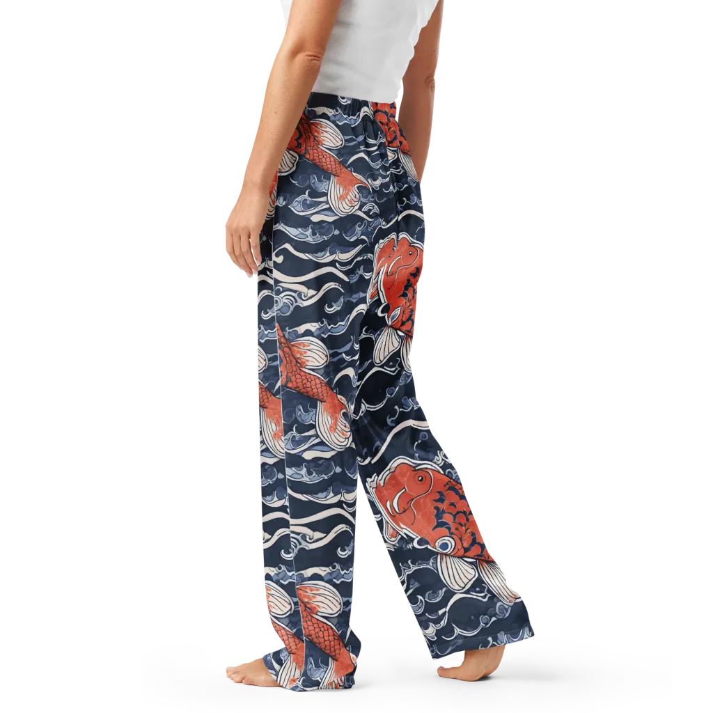 Vermilion Tide on Women's Pajama Pants — Left